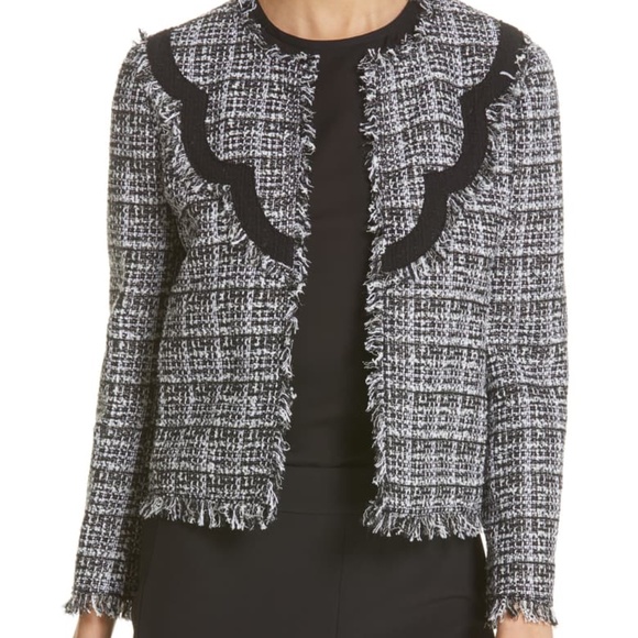 Kate Spade Scalloped Detail Tweed Jacket - Picture 1 of 4